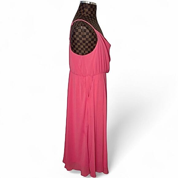 Torrid Pink Dress Size 1 Blouson Grecian Barbiecore Goddess Spaghetti Strap - Picture 4 of 9